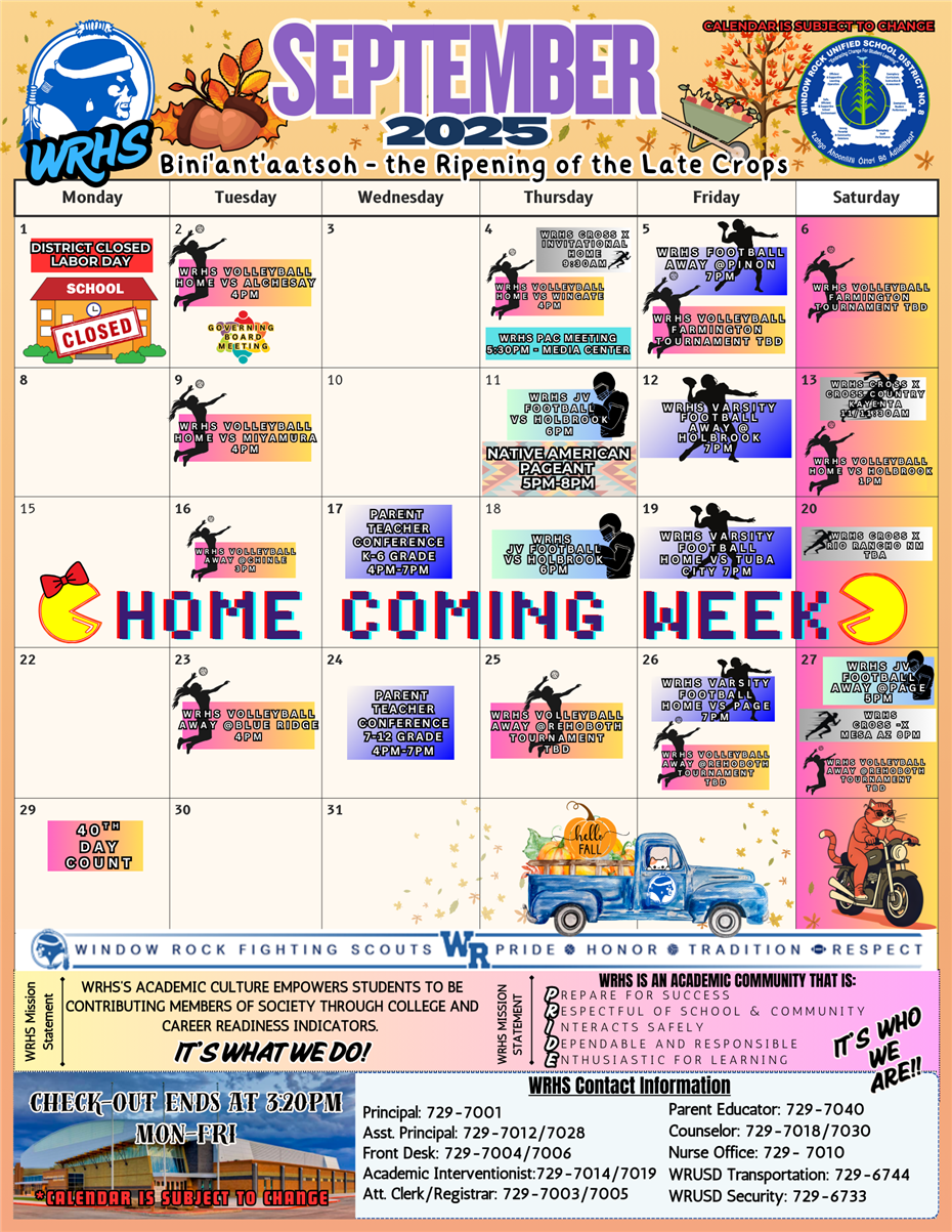 WRHS Calendar